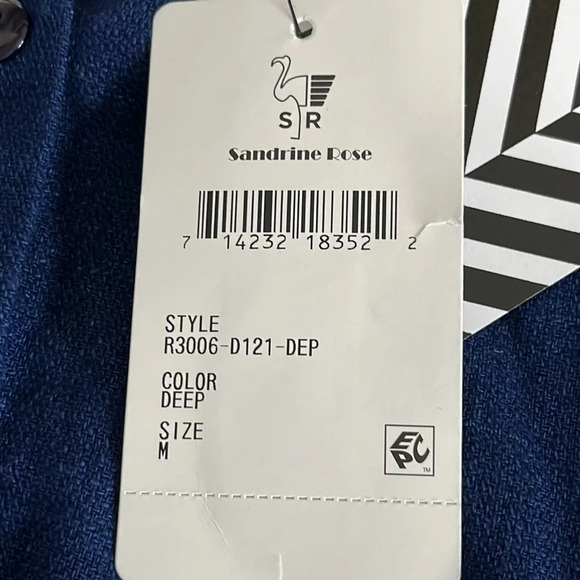 Sandrine Rose Button Front Long Sleeve Mandarin Collar Oversized Shirt - Medium - Picture 9 of 11